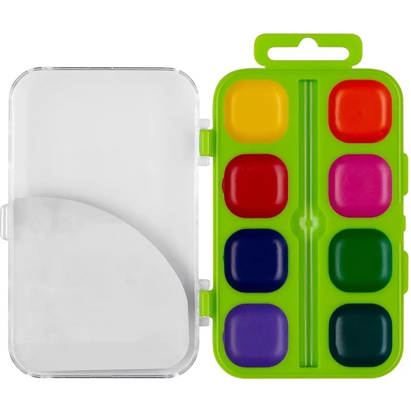 Акварельні фарби ZiBi Kids Line, салатова упаковка, 8 кольорів (ZB.6542-15) - Pampik - 2