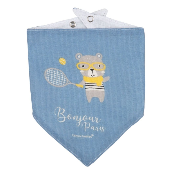 Слинявчик мусліновий Canpol babies Bonjour Paris, 2 шт., блакитний (26/900_blu) - Pampik - 3