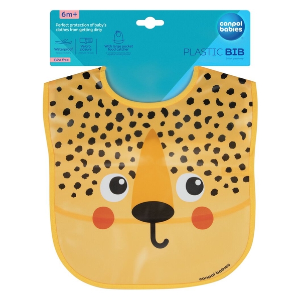 Слинявчик Canpol babies Hello Little Гепард, пластмасовий, з кишенькою (9/232_ora2) - Pampik - 3