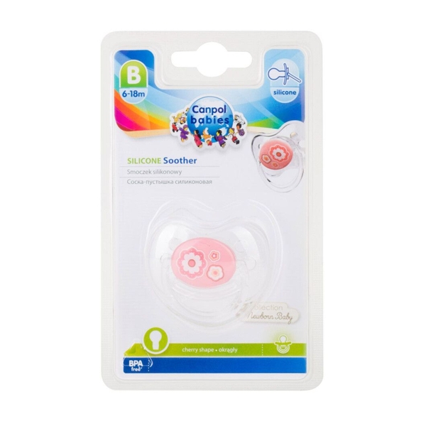Силіконова кругла пустушка Canpol babies Newborn baby, 6-18 міс., рожевий (22/563_pin) - Pampik - 5