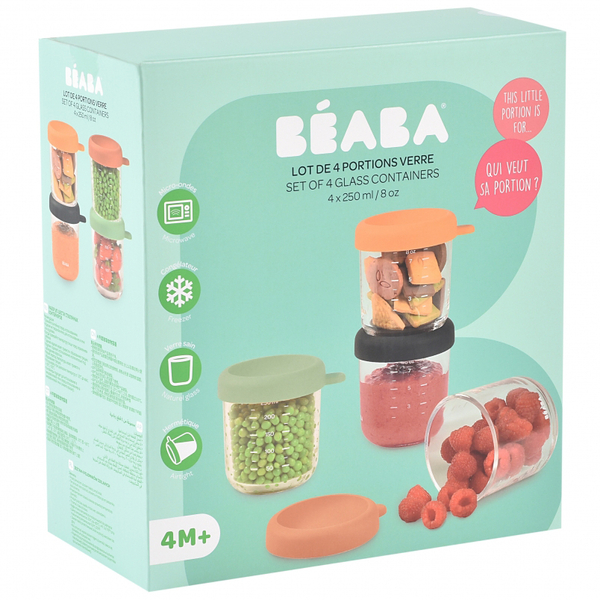 Набор стеклянных контейнеров для хранения Beaba, 4 шт., 4х250 мл (914009) - Pampik - 6