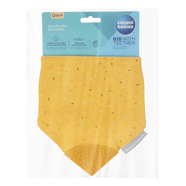 Слинявчик Canpol babies з прорізувачем, жовтий (26/902_yel) - Pampik - 3