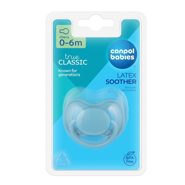 Латексная круглая пустышка Canpol babies Nude, 0-6 мес., голубой (23/223_blu) - Pampik - 3