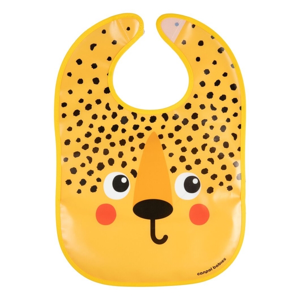 Слинявчик Canpol babies Hello Little Гепард, пластмасовий, з кишенькою (9/232_ora2) - Pampik