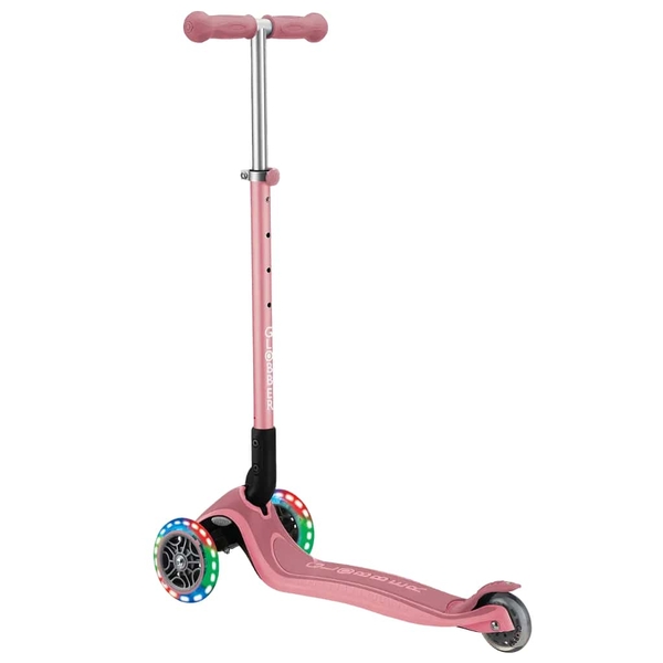 Самокат Globber Primo Foldable Plus Lights, колеса з підсвічуванням, пастельно-рожевий (439-210) - Pampik - 3