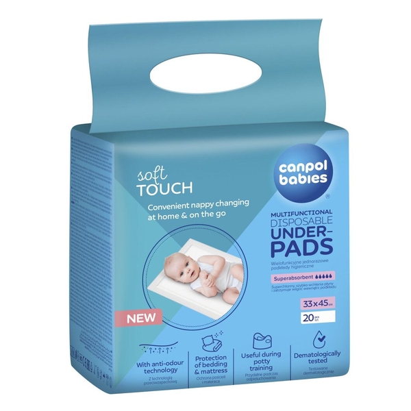 Багатофункціональні гігієнічні пелюшки Canpol babies, 33х45 см, 20 шт, (78/009) - Pampik - 2