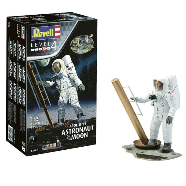 Збірна модель Revell Астронавт на Місяці, Місія Аполлон 11, рівень 4, масштаб 1:8, 24 деталі (RVL-03702) - Pampik - 2