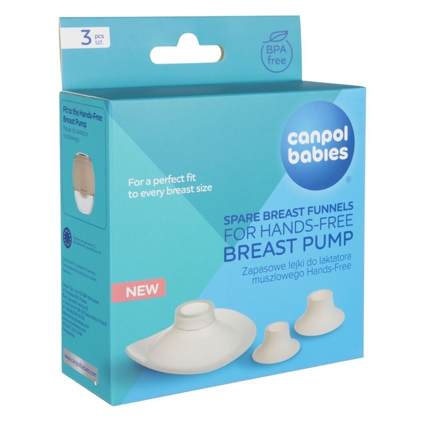 Запасні силіконові лійки для молоковідсмоктувача Canpol babies Hands-Free 24, 21 і 19 мм (20/108) - Pampik - 7