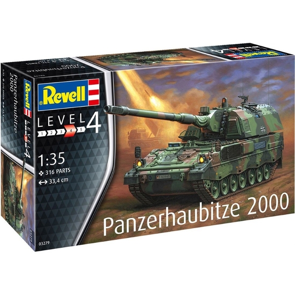 Збірна модель Revell САУ PzH 2000, рівень 4 масштаб 1:35, 316 деталей (RVL-03279) - Pampik