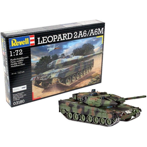 Збірна модель-копія Revell Танк Leopard 2 A6/A6M, рівень 4, масштаб 1:72, 168 деталей (RVL-03180) - Pampik