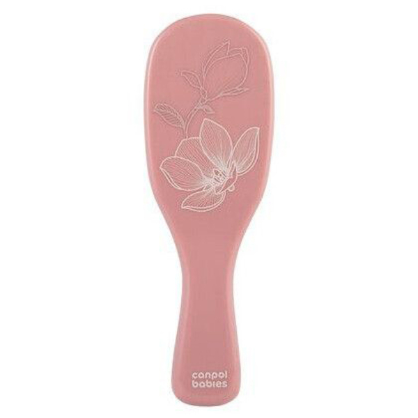 Щітка та гребінець для волосся Canpol babies Gold з натуральною щетиною, рожевий (7/406_pin2) - Pampik - 3