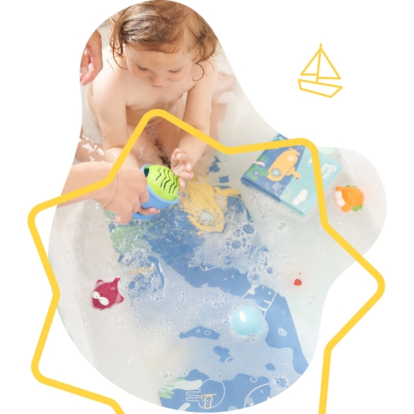 Килимок для ванни Badabulle з індикатором температури, синій (B023016) - Pampik - 6