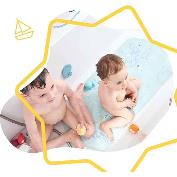 Килимок для ванни Badabulle XXL з індикатором температури, синій (B023014) - Pampik - 6