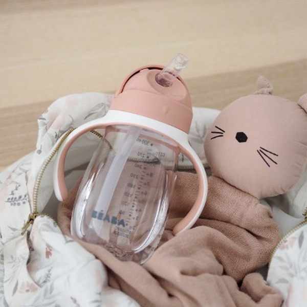 Уцінка. Поїльник з трубочкою Beaba Old Pink, 300 мл, рожевий (913480) - Pampik - 8