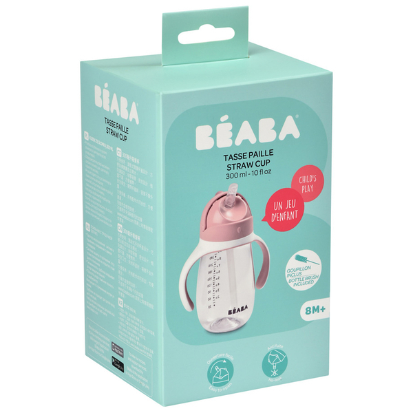 Уцінка. Поїльник з трубочкою Beaba Old Pink, 300 мл, рожевий (913480) - Pampik - 10