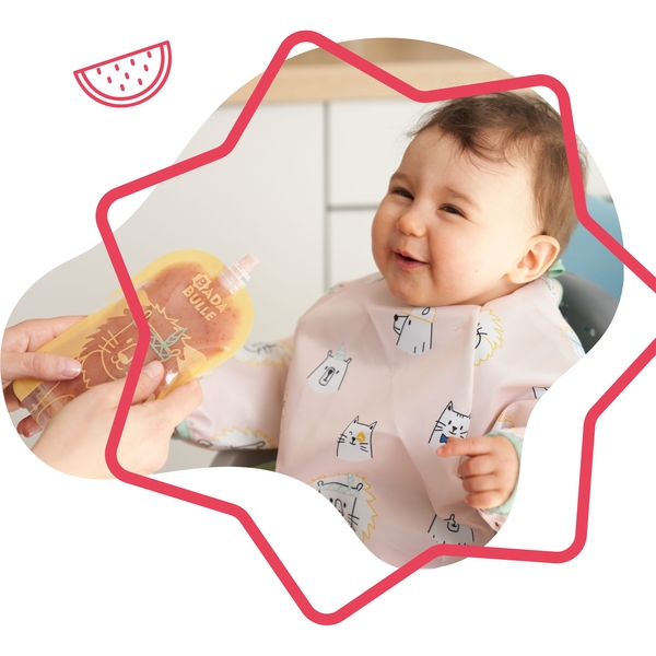 Уценка. Нагрудник Badabulle з довгими рукавами, рожевий (B007024) - Pampik - 7