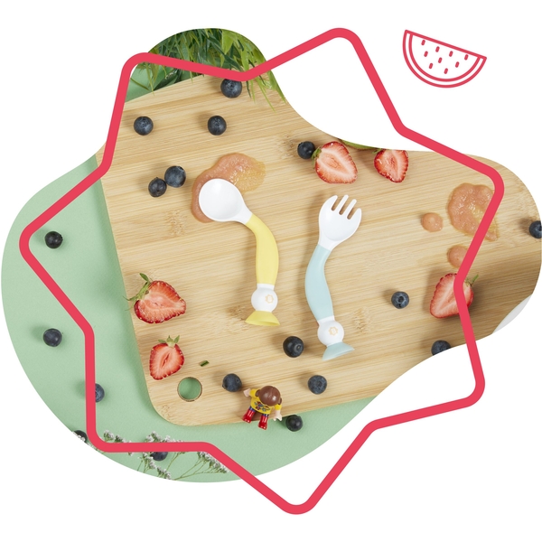 Уцінка. Гнучкі навчальні ложка та вилка Badabulle (B005416) - Pampik - 8