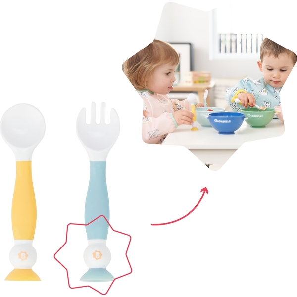 Уцінка. Гнучкі навчальні ложка та вилка Badabulle (B005416) - Pampik - 4