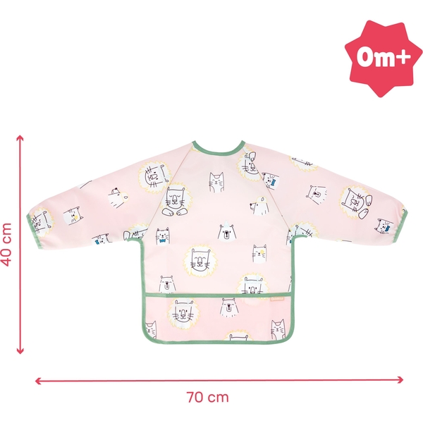 Уценка. Нагрудник Badabulle з довгими рукавами, рожевий (B007024) - Pampik - 4