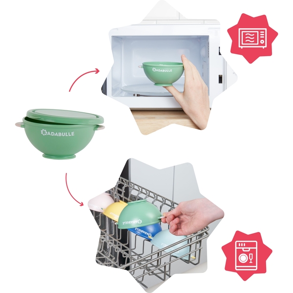 Уцінка. Набір тарілок Badabulle глибоких, 5 шт. + 3 ложки (B005107) - Pampik - 4