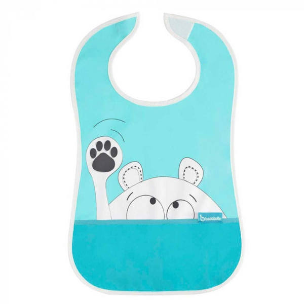 Слюнявчик Badabulle Ведмедик, блакитний (B007020) - Pampik