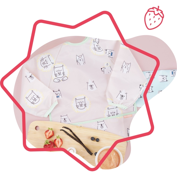 Уценка. Нагрудник Badabulle з довгими рукавами, рожевий (B007024) - Pampik - 6