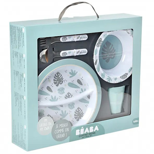 Уценка. Набор посуды из меламина Beaba, синий (913459) - Pampik - 3