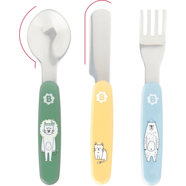 Уцінка. Набір столових приборів Badabulle, 3 шт. (B005417) - Pampik - 2
