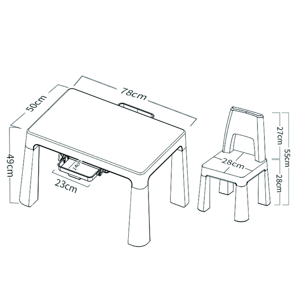 Комплект меблів (стіл + 2 стільці) FreeON NEO White-Grey, білий з сірим (46620) - Pampik - 4