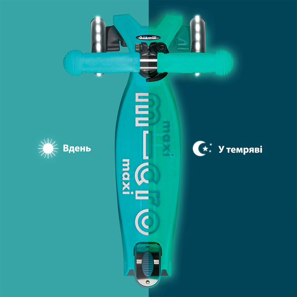 Самокат Micro Maxi Deluxe Glow LED, желейний зелений (MMD365) - Pampik - 7
