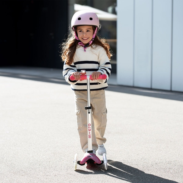 Самокат Micro Mini Deluxe Fairy Glitter LED, розовый (MMD208) - Pampik - 8