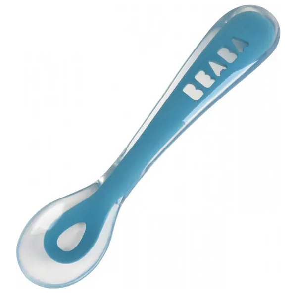 Силіконова ергономічна ложка Beaba Babycook 2, синій (913426) - Pampik