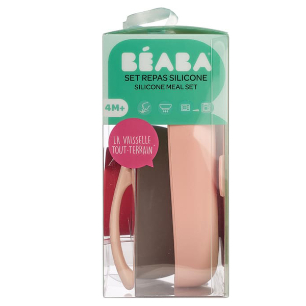 Набір силіконового посуду Beaba Babycook, 4 предмета, рожевий (913429) - Pampik - 7
