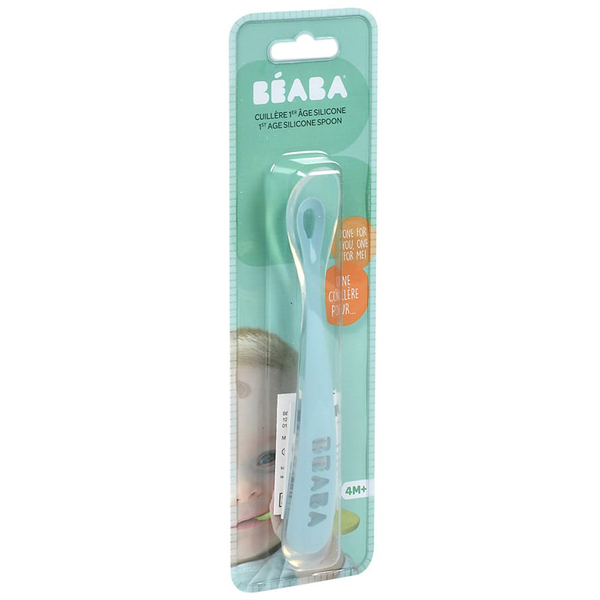 Силіконова ергономічна ложка Beaba Babycook, синій (913381) - Pampik - 5