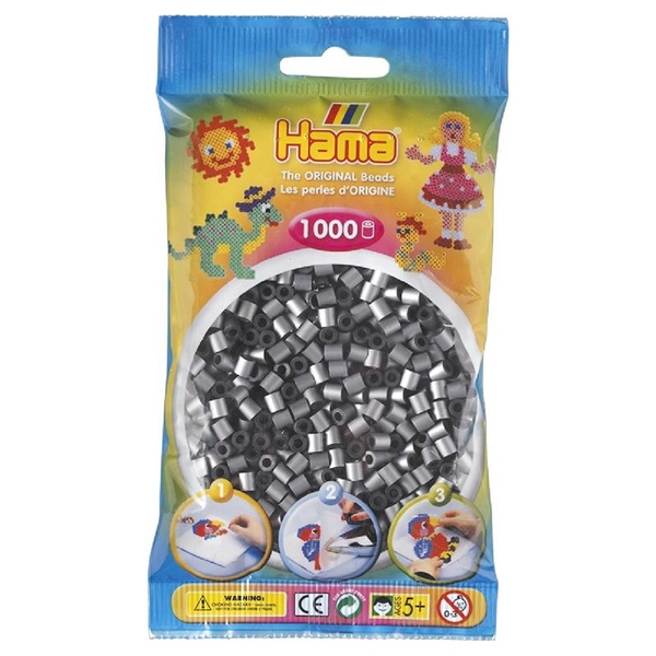 Термомозаїка Hama Midi Набір намистин під срібло, 1000 елементів (207-62) - Pampik