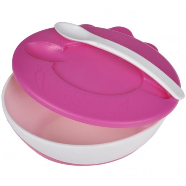 Тарілочка з кришкою і ложкою Canpol babies, 350 мл, рожевий (31/406_pin) - Pampik - 2