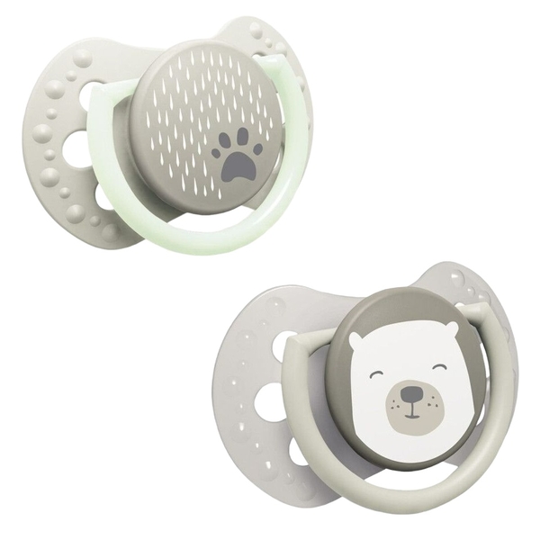 Пустушка силіконова Lovi Buddy bear, симетрична, 6-18 міс., 2 шт., бежевий (22/865) - Pampik - 2