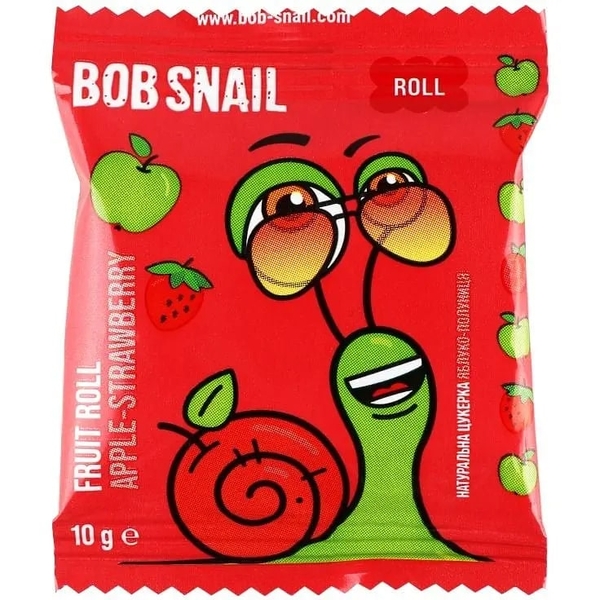 Фруктові роли Bob Snail Яблуко-Полуниця, 10 г - Pampik