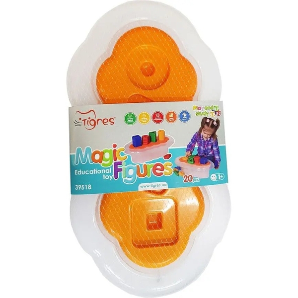 Сортер Tigres Магічні фігурки, 20 елементів, помаранчевий (39518) - Pampik