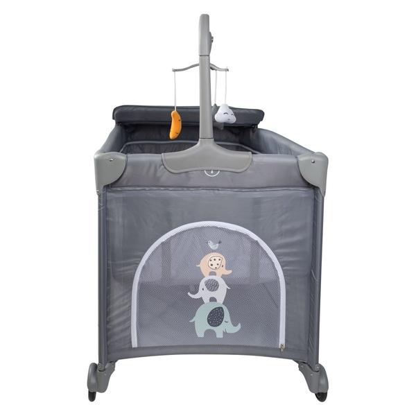 Ліжко-манеж FreeON Elephants з другим ярусом, сірий (81514) - Pampik - 3