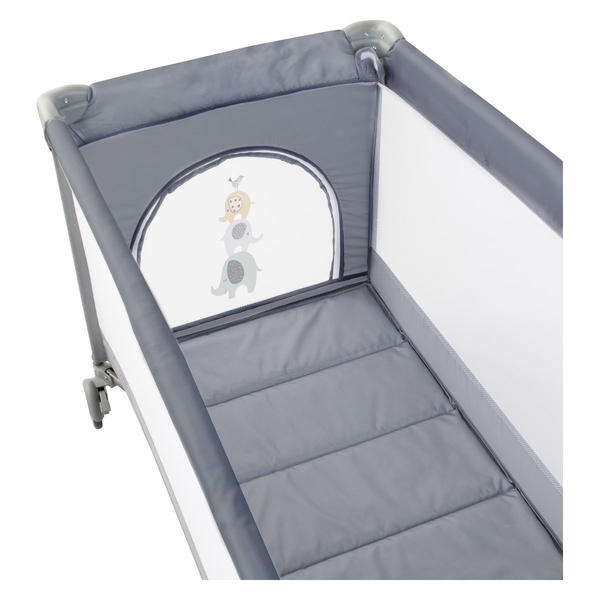 Ліжко-манеж FreeON Elephants з другим ярусом, сірий (81514) - Pampik - 2