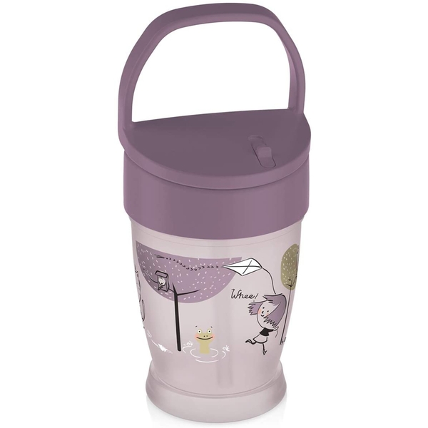 Чашка-непроливайка Lovi Lovely Girl с силиконовой трубочкой, 250 мл, фиолетовый (35/354girl) - Pampik