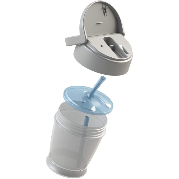 Чашка-непроливайка Lovi Salt & Pepper, з силіконовою трубочкою, 250 мл, синій (35/356) - Pampik - 3