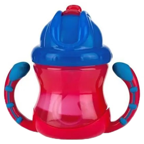 Поїльник Nuby Вбудований клапан з трубочкою-непроливайкою, 240 мл, червоний (NV0404002red) - Pampik - 2