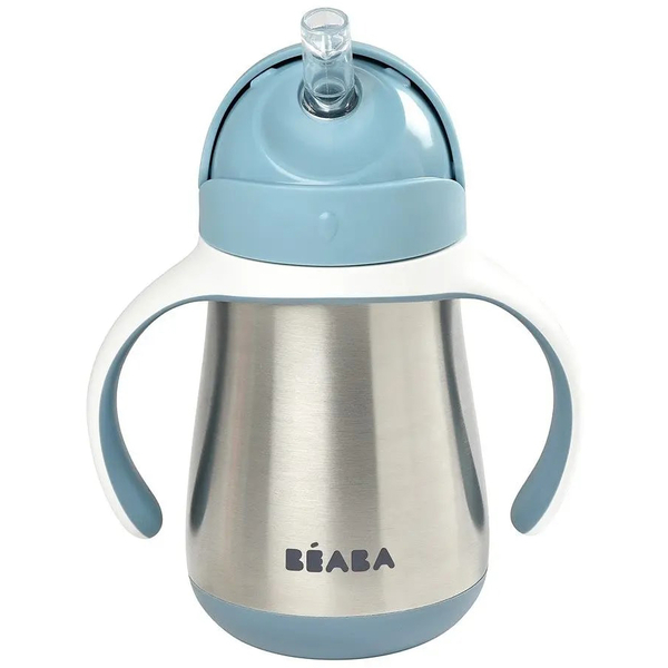 Поїльник з трубочкою Beaba Old Pink з нержавіючої сталі, 250 мл, блакитний (913481) - Pampik