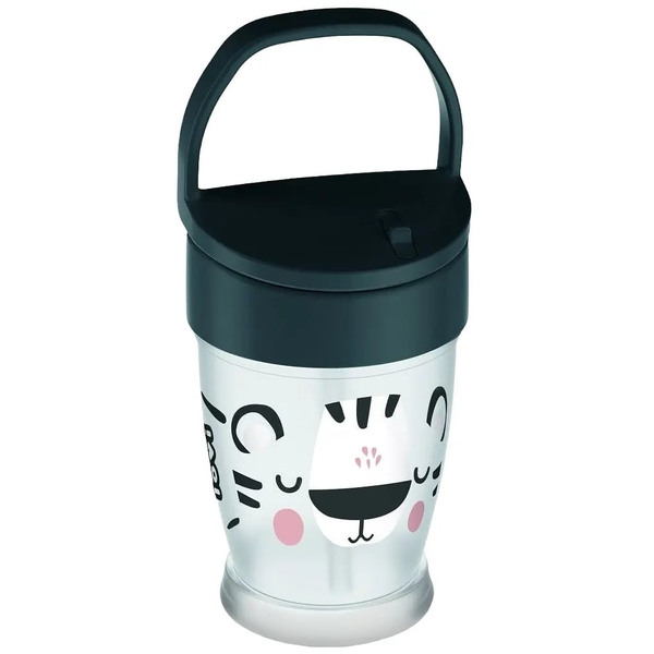 Чашка-непроливайка Lovi Salt & Pepper, з силіконовою трубочкою, 250 мл, синій (35/356) - Pampik