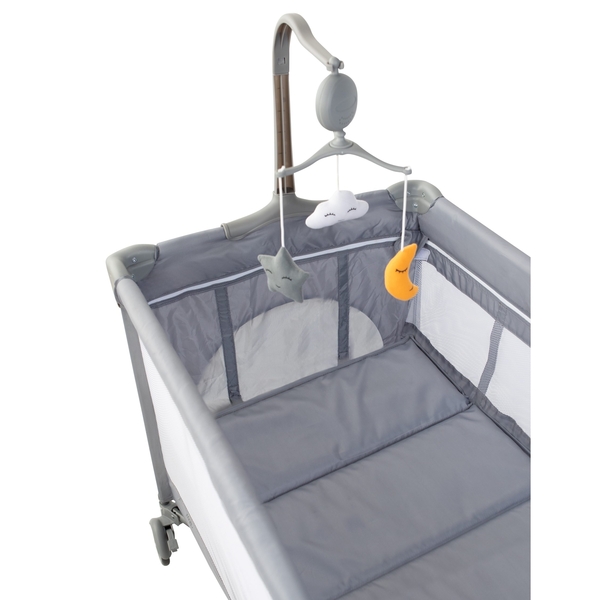 Ліжко-манеж FreeON Elephants з другим ярусом, сірий (81514) - Pampik - 4