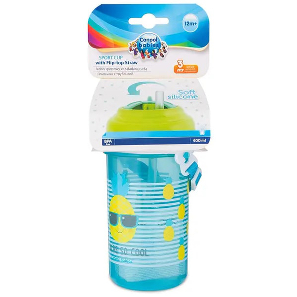 Пляшка для води та напоїв Canpol Babies So Cool, 400 мл (4/102_yel) - Pampik - 3