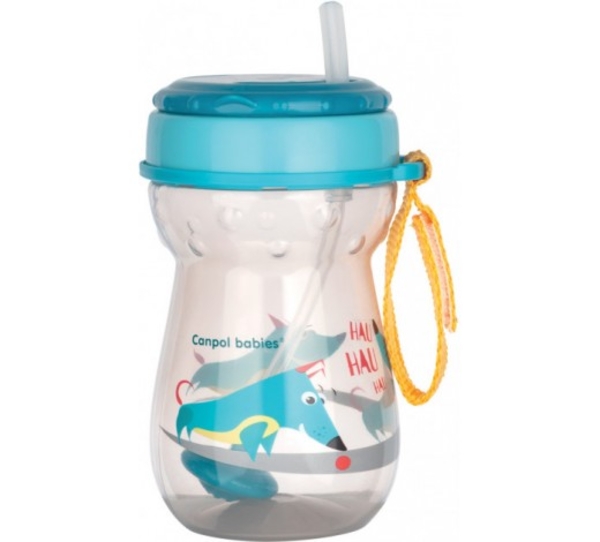 Поїльник Canpol babies з трубочкою, 350 мл, бірюзовий (56/518) - Pampik