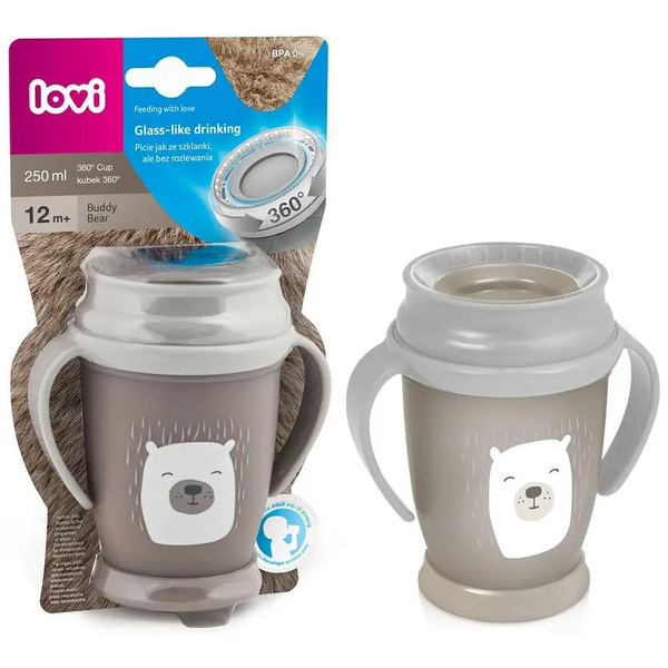 Чашка-непроливайка Lovi 360° Junior Buddy Bear, 250 мл (1/599new) - Pampik - 3